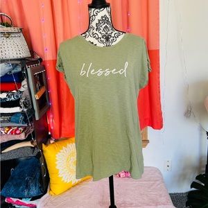 Cynthia Rowley Women’s Light Green Blessed Cuffed Sleeves T-Shirts Size XL